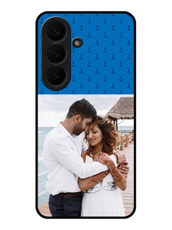 Custom Samsung Galaxy S26 5G Custom Glass Phone Case - Blue Anchors Design