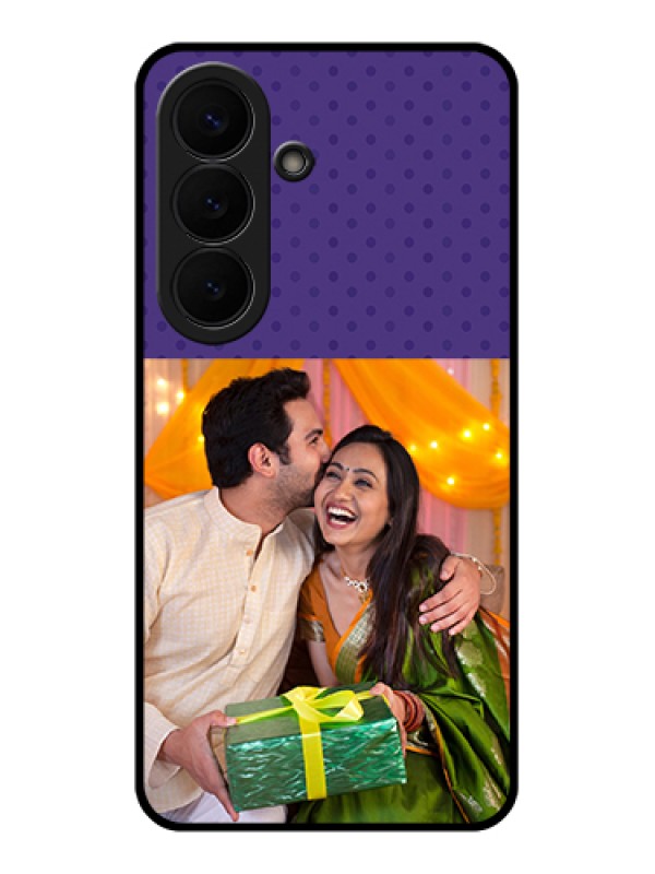 Custom Samsung Galaxy S26 5G Custom Glass Phone Case - Violet Colored Pattern Design