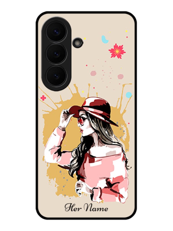 Custom Samsung Galaxy S26 5G Custom Glass Phone Case - Women With Pink Hat Design