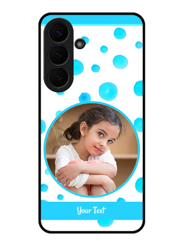 Custom Samsung Galaxy S26 Plus 5G Custom Glass Phone Case - Blue Bubbles Pattern Design