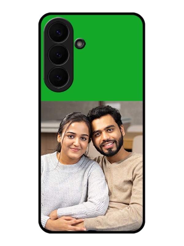 Custom Samsung Galaxy S26 Plus 5G Custom Glass Phone Case - Green Pattern Design