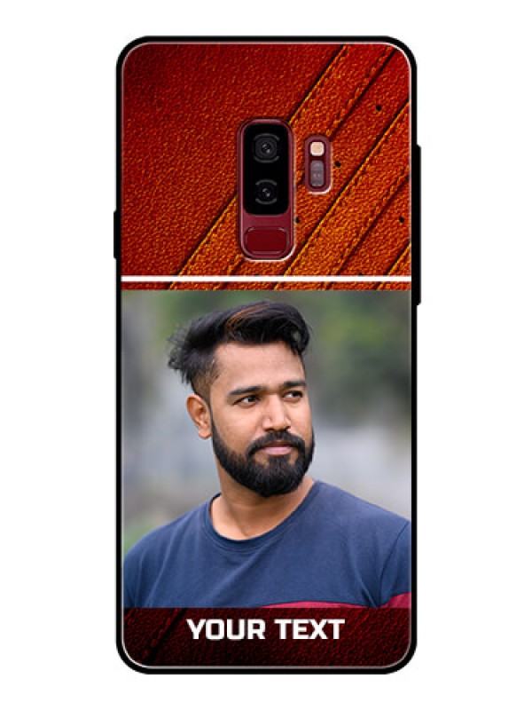 Custom Samsung Galaxy S9 Plus Personalized Glass Phone Case  - Leather Phone Case Design
