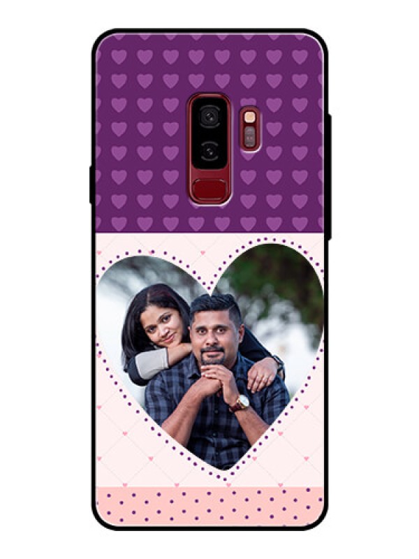 Custom Samsung Galaxy S9 Plus Custom Glass Phone Case  - Violet Love Dots Design
