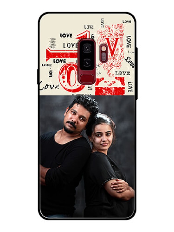 Custom Samsung Galaxy S9 Plus Photo Printing on Glass Case  - Trendy Love Design Case