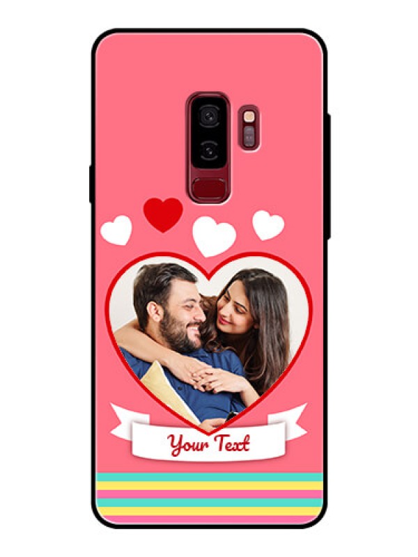 Custom Samsung Galaxy S9 Plus Photo Printing on Glass Case  - Love Doodle Design
