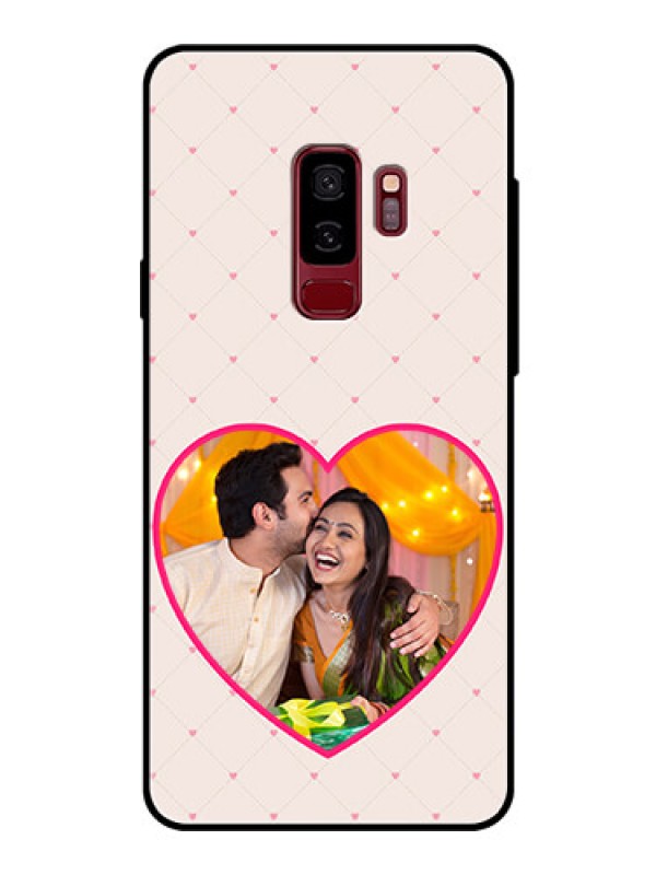 Custom Samsung Galaxy S9 Plus Custom Glass Mobile Case  - Heart Shape Design