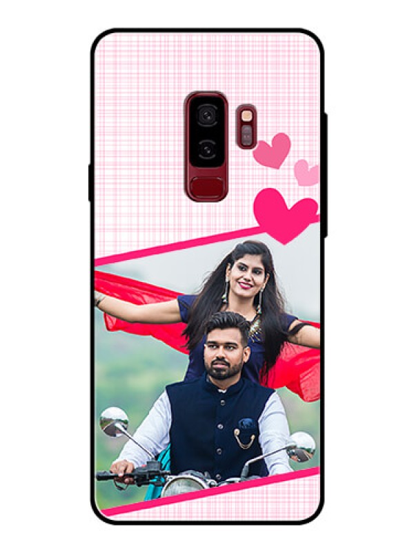 Custom Samsung Galaxy S9 Plus Custom Glass Phone Case  - Love Shape Heart Design
