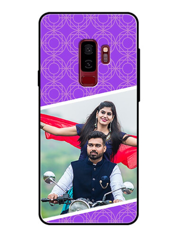 Custom Samsung Galaxy S9 Plus Custom Glass Phone Case  - Violet Pattern Design