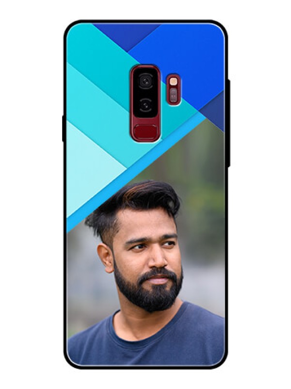 Custom Samsung Galaxy S9 Plus Custom Glass Phone Case  - Blue Pattern Design