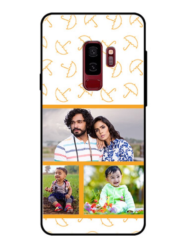Custom Samsung Galaxy S9 Plus Custom Glass Mobile Case  - Yellow Pattern Design