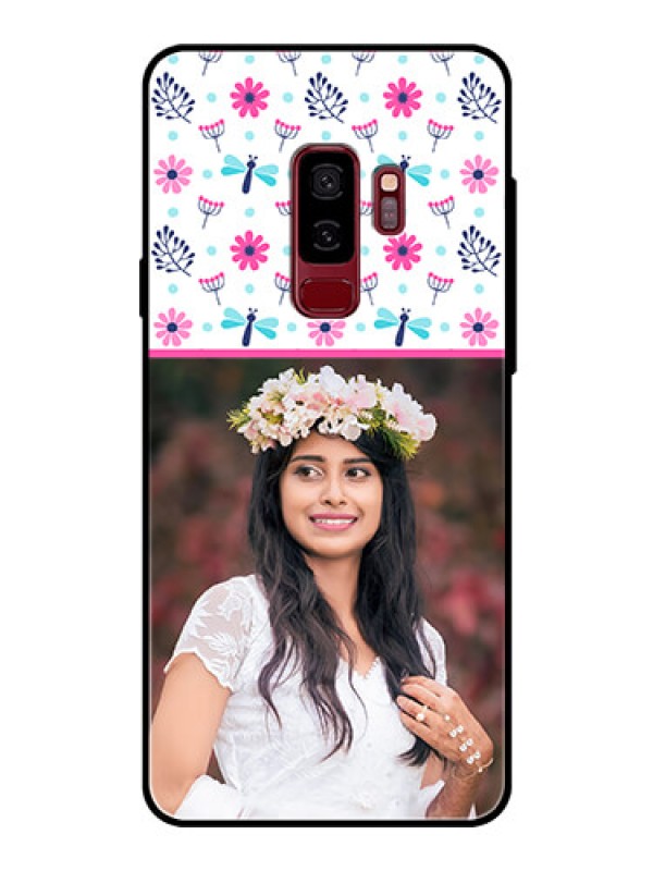 Custom Samsung Galaxy S9 Plus Photo Printing on Glass Case  - Colorful Flower Design