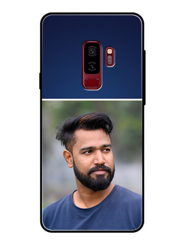 Custom Samsung Galaxy S9 Plus Personalized Glass Phone Case  - Simple Royal Blue Design