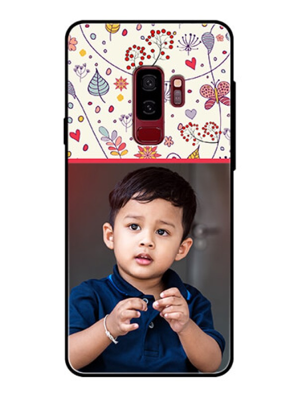 Custom Samsung Galaxy S9 Plus Custom Glass Mobile Case  - Premium Floral Design