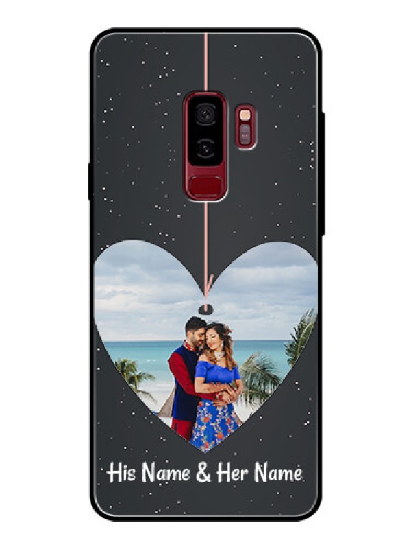 Custom Samsung Galaxy S9 Plus Custom Glass Phone Case  - Hanging Heart Design