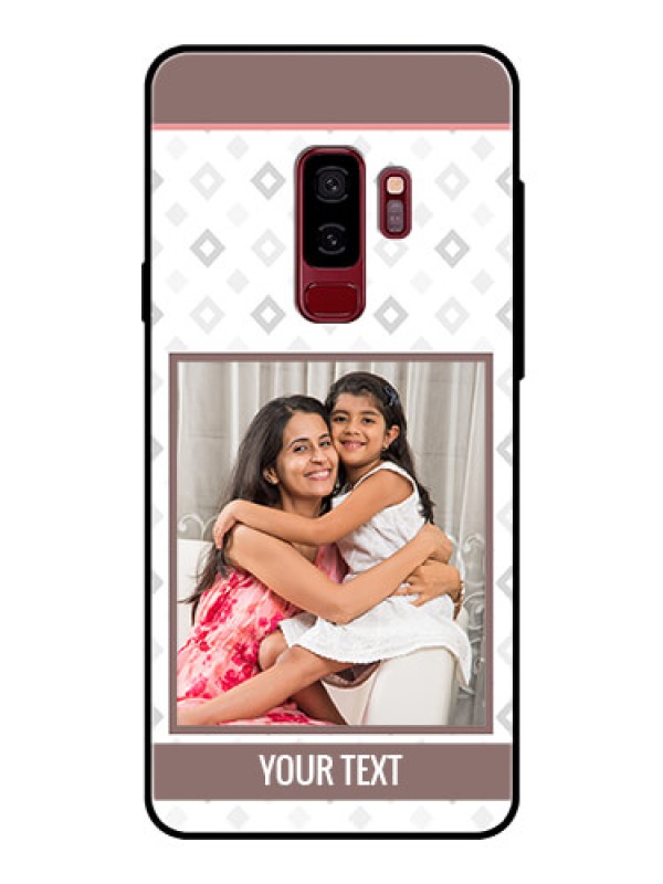 Custom Samsung Galaxy S9 Plus Photo Printing on Glass Case  - Simple Diamond Design