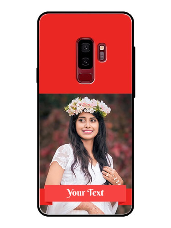 Custom Samsung Galaxy S9 Plus Custom Glass Phone Case  - Simple Red Color Design