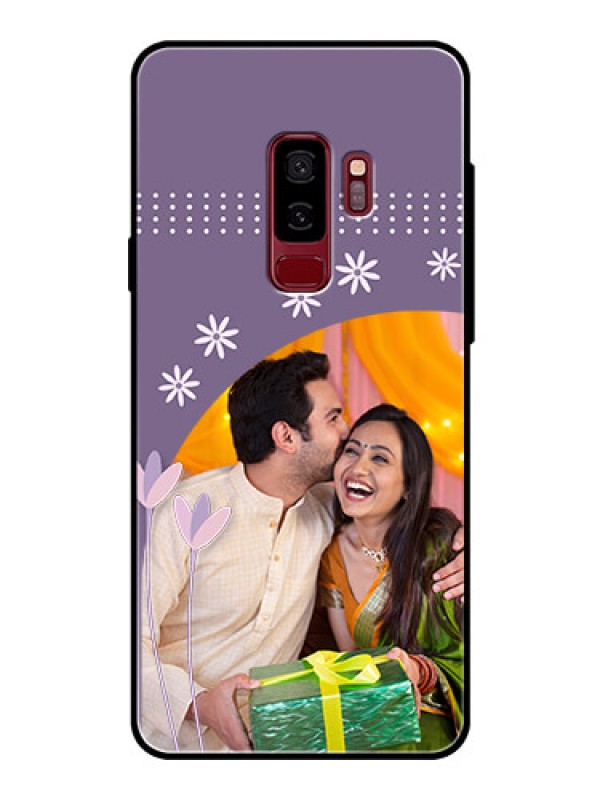 Custom Samsung Galaxy S9 Plus Custom Glass Mobile Case  - Lavender flowers design 