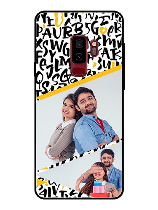 Custom Samsung Galaxy S9 Plus Custom Glass Mobile Case  - Letters Pattern Design