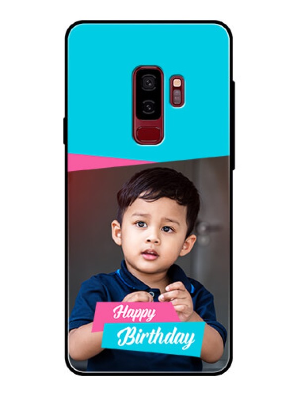 Custom Samsung Galaxy S9 Plus Personalized Glass Phone Case  - Image Holder with 2 Color Design