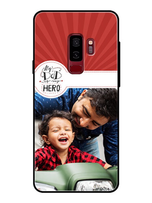 Custom Samsung Galaxy S9 Plus Photo Printing on Glass Case  - My Dad Hero Design