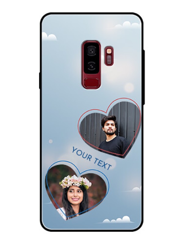 Custom Samsung Galaxy S9 Plus Custom Glass Mobile Case  - Blue Color Couple Design 