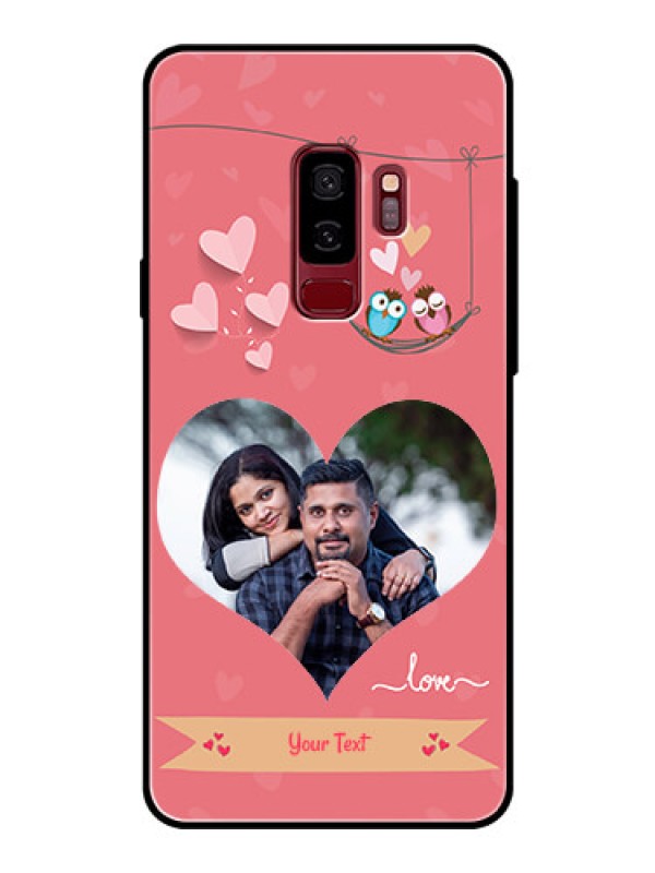 Custom Samsung Galaxy S9 Plus Personalized Glass Phone Case  - Peach Color Love Design 