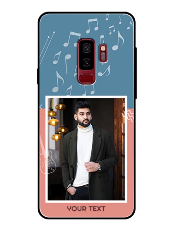 Custom Samsung Galaxy S9 Plus Photo Printing on Glass Case  - with Color Musical Note Design