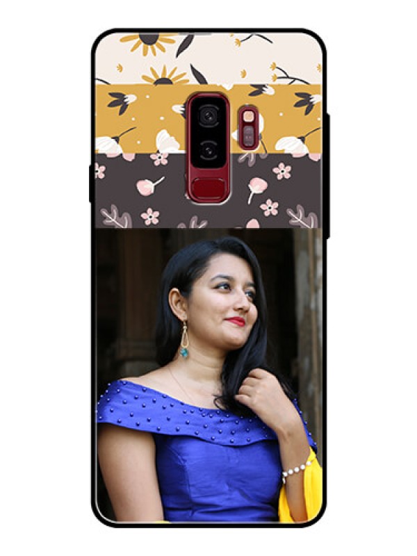 Custom Samsung Galaxy S9 Plus Custom Glass Phone Case  - Stylish Floral Design