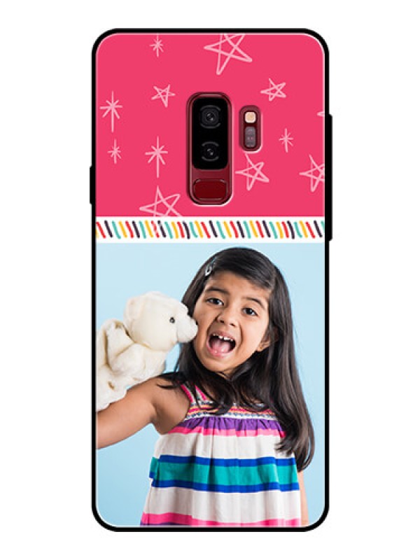 Custom Samsung Galaxy S9 Plus Personalized Glass Phone Case  - Line art design