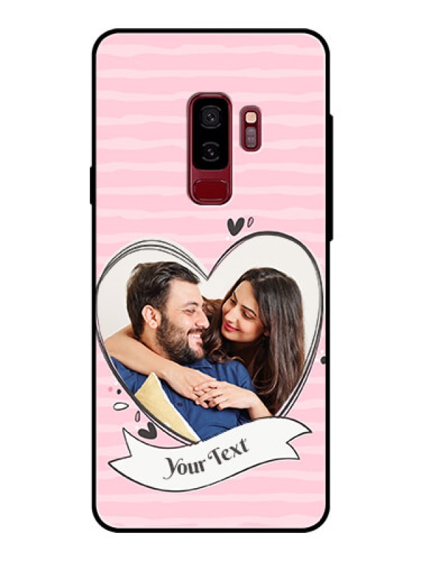 Custom Samsung Galaxy S9 Plus Custom Glass Phone Case  - Vintage Heart Design