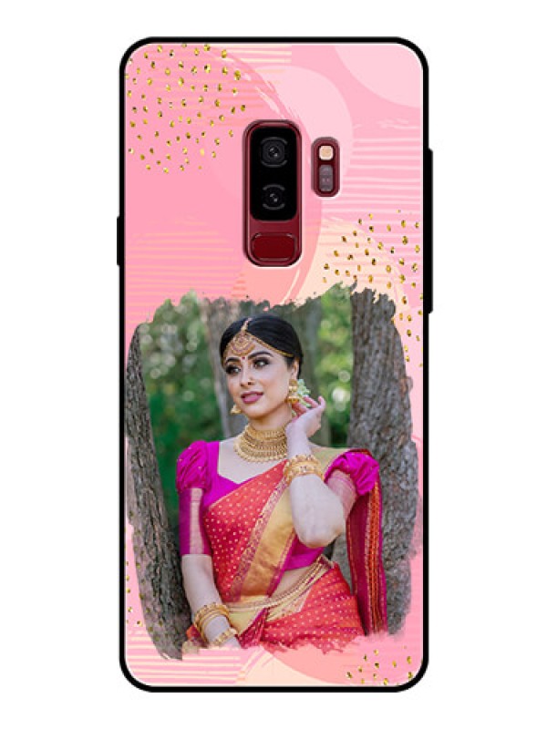 Custom Samsung Galaxy S9 Plus Personalized Glass Phone Case  - Gold Glitter Splash Design