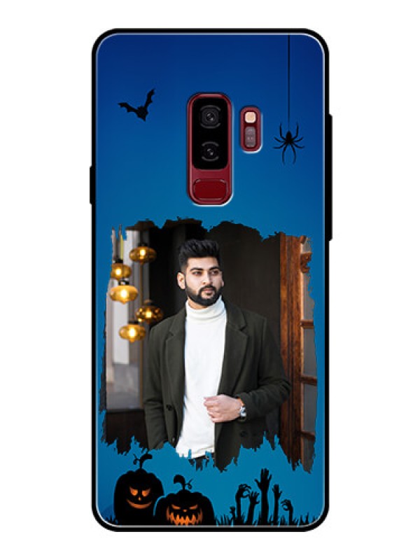 Custom Samsung Galaxy S9 Plus Photo Printing on Glass Case  - with pro Halloween design 