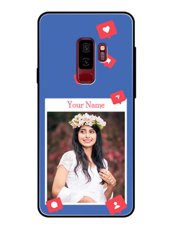 Custom Galaxy S9 Plus Custom Glass Phone Case - Like Share And Comment Design