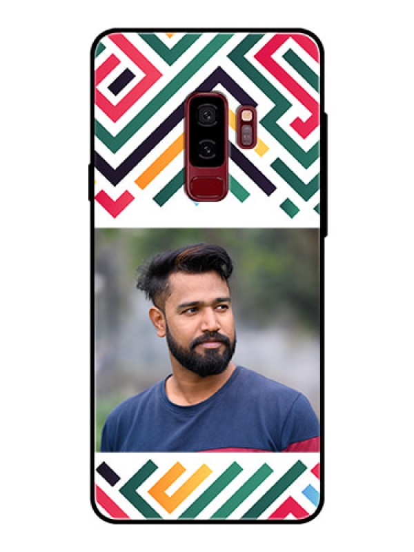 Custom Galaxy S9 Plus Personalized Glass Phone Case - Colorful Maze Pattern Design