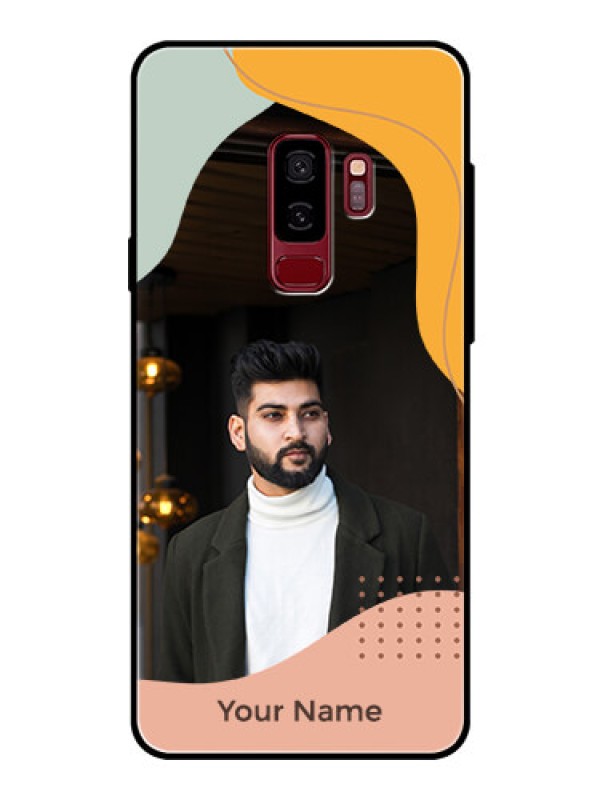 Custom Galaxy S9 Plus Personalized Glass Phone Case - Tri-coloured overlay design