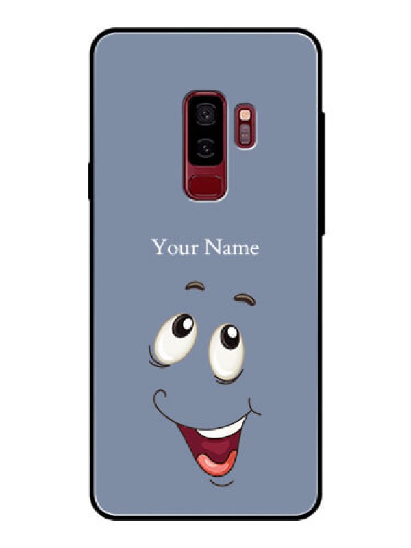 Custom Galaxy S9 Plus Photo Printing on Glass Case - Laughing Cartoon Face Design