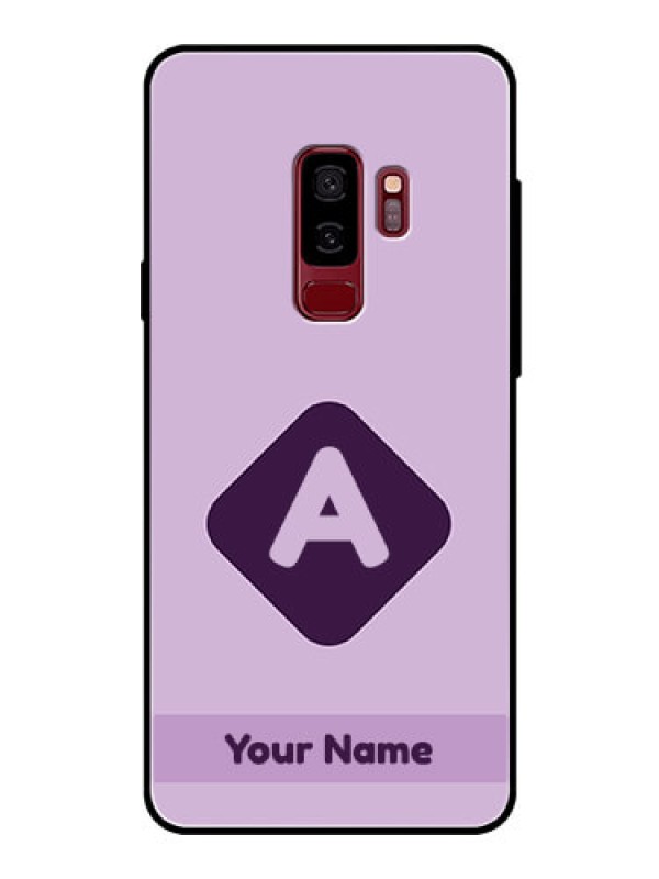 Custom Galaxy S9 Plus Custom Glass Mobile Case - Custom Letter in curved badge Design