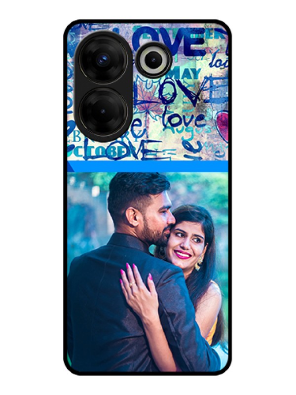 Custom Tecno Camon 20 Pro Custom Glass Phone Case - Colorful Love Design