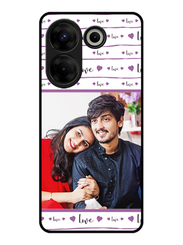 Custom Tecno Camon 20 Pro Custom Glass Phone Case - Couples Heart Design