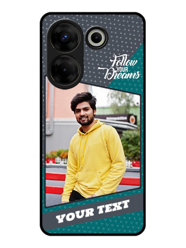 Custom Tecno Camon 20 Pro Custom Glass Phone Case - Background Pattern Design With Quote