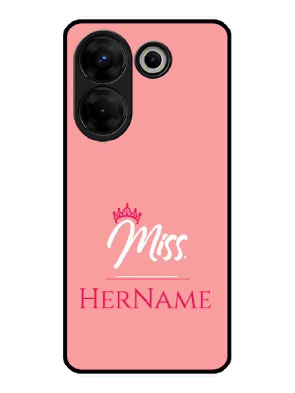 Custom Tecno Camon 20 Pro Custom Glass Phone Case - Mrs With Name Design