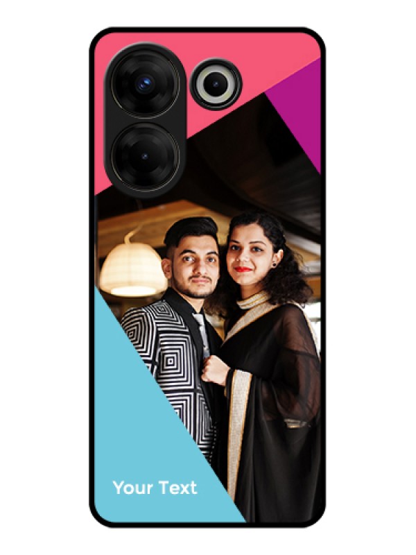 Custom Tecno Camon 20 Pro Custom Glass Phone Case - Stacked Triple Colour Design