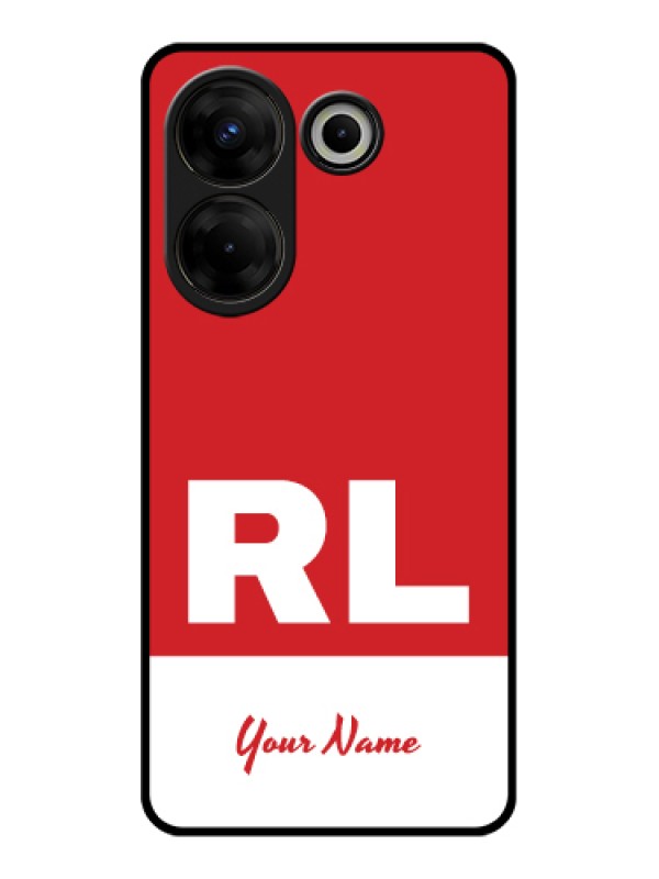 Custom Tecno Camon 20 Pro Custom Glass Phone Case - Dual Tone Custom Text Design