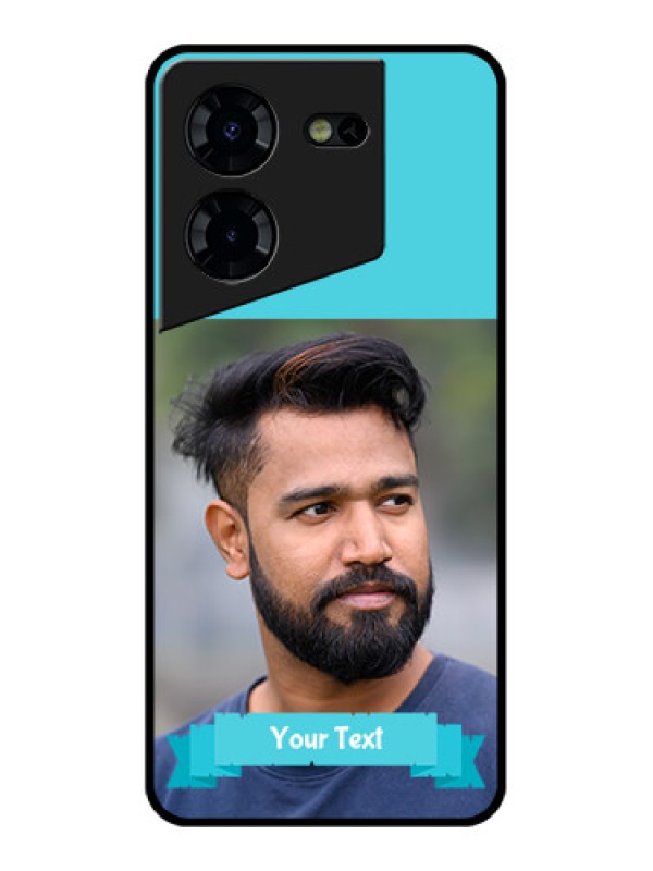 Custom Tecno Pova 5 Pro 5G Custom Glass Phone Case - Blue Color Design