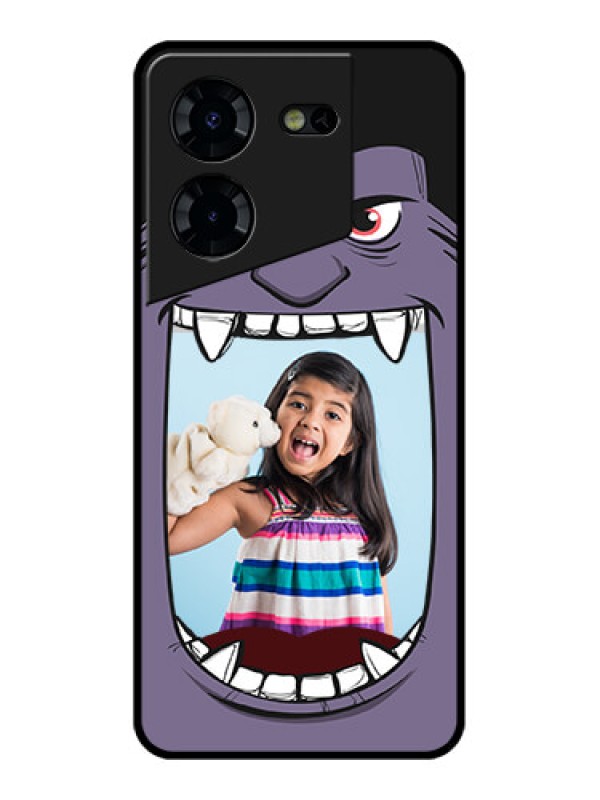 Custom Tecno Pova 5 Pro 5G Custom Glass Phone Case - Angry Monster Design