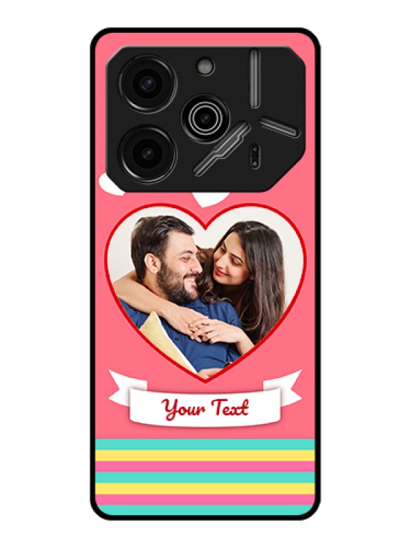 Custom Tecno Pova 6 Pro 5G Custom Glass Phone Case - Love Shapes Doodle Design