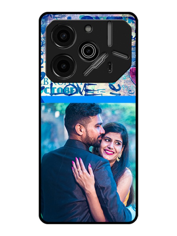 Custom Tecno Pova 6 Pro 5G Custom Glass Phone Case - Colorful Love Design