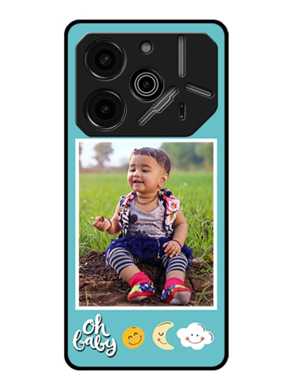 Custom Tecno Pova 6 Pro 5G Custom Glass Phone Case - Smiley Kids Stars Design