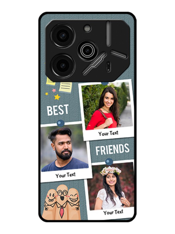 Custom Tecno Pova 6 Pro 5G Custom Glass Phone Case - Sticky Frames And Friendship Design