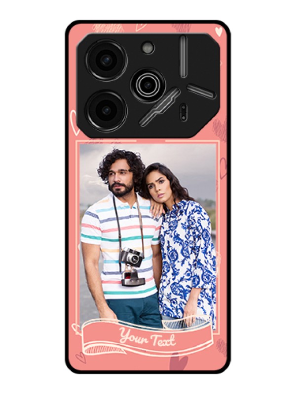 Custom Tecno Pova 6 Pro 5G Custom Glass Phone Case - Love Doodle Art Design
